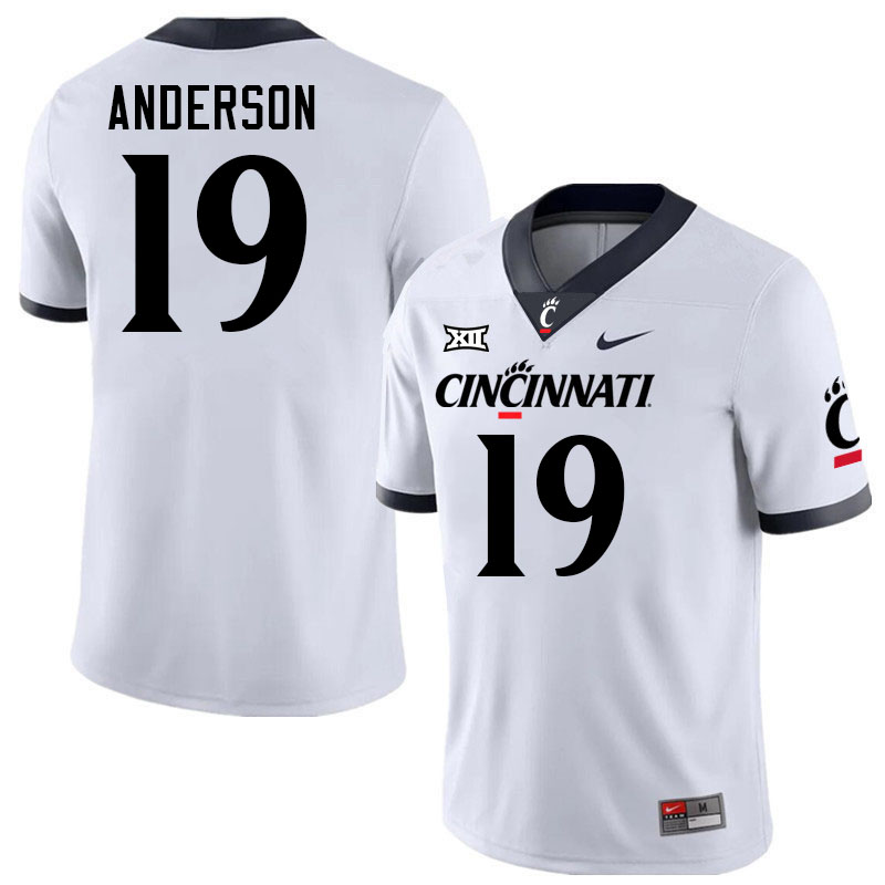 Cincinnati Bearcats #19 Dakarai Anderson College Football Jerseys Stitched-White